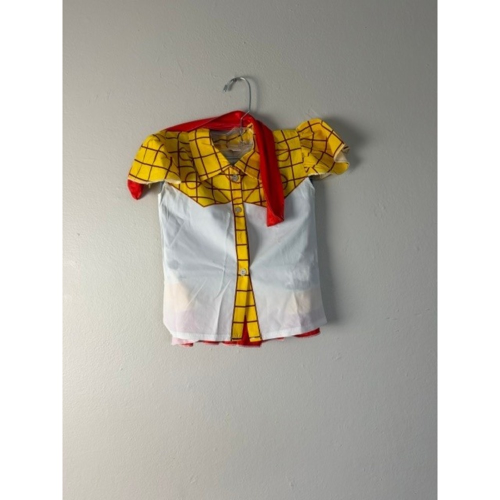 Jessie Toy Story Costume Kids Cowgirl Shirt Denim Ruffle Skirt Set Red Scarf